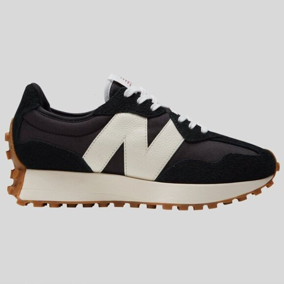 New Balance 327 Black White Gum Sole Womens - Picture 5 of 5